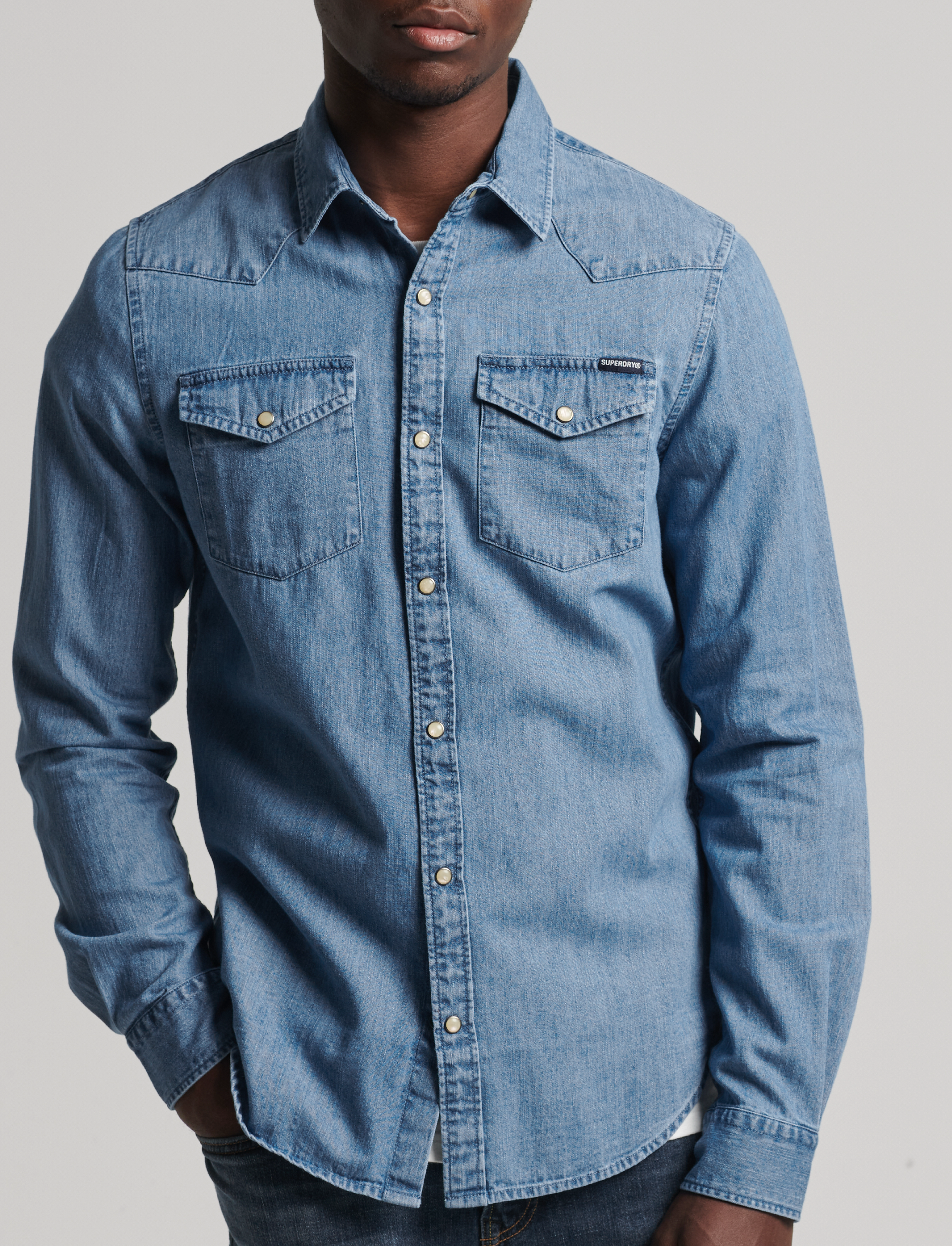 Superdry - VINTAGE WESTERN SHIRT - light wash - 3