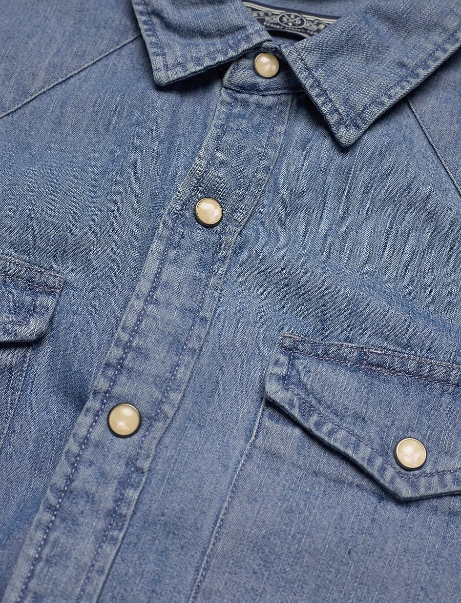 Superdry - VINTAGE WESTERN SHIRT - light wash - 5