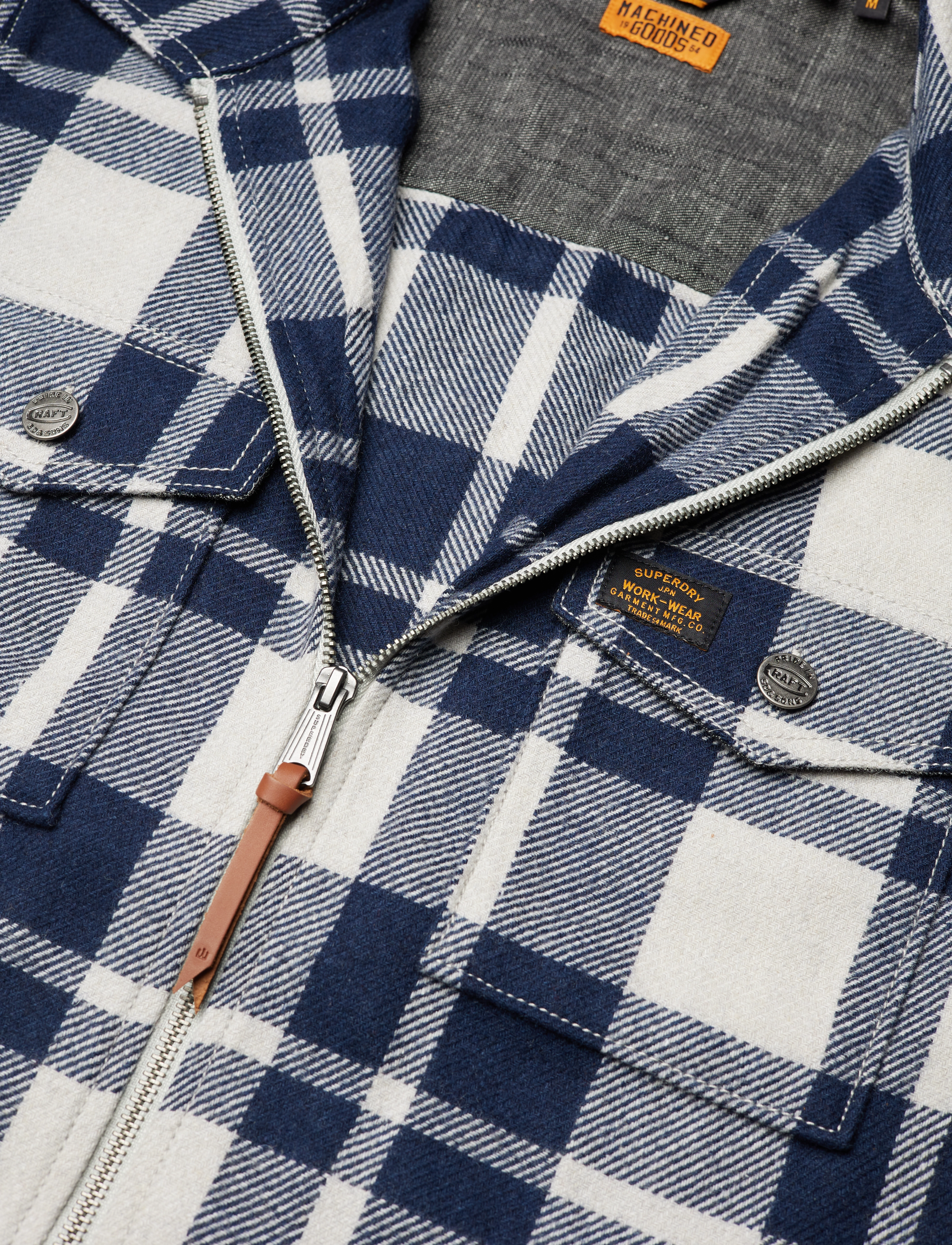Superdry - VINTAGE WOOL ZIP OVERSHIRT - roscoe check ecru - 3