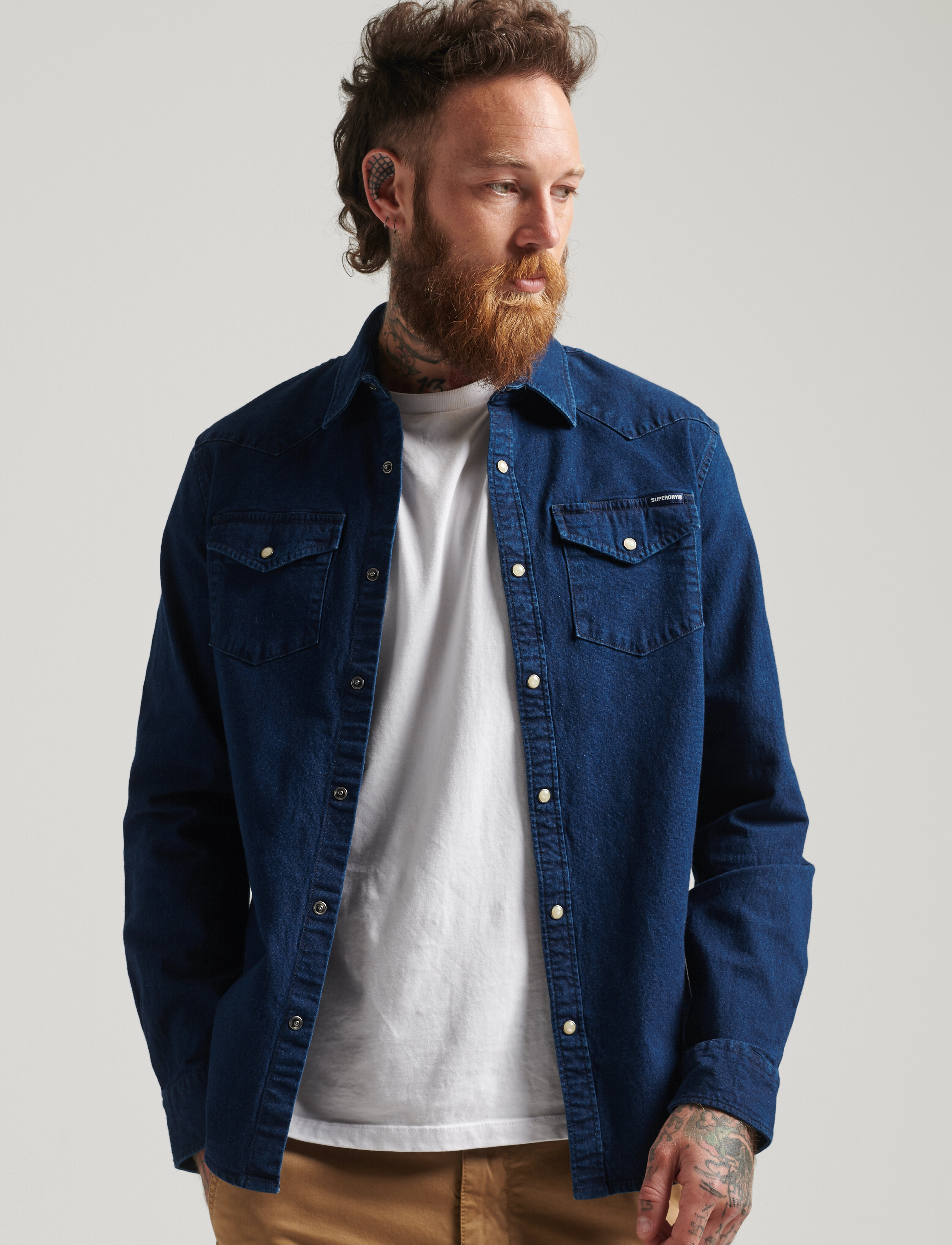 Superdry - VINTAGE WESTERN SHIRT - indigo mid wash - 2