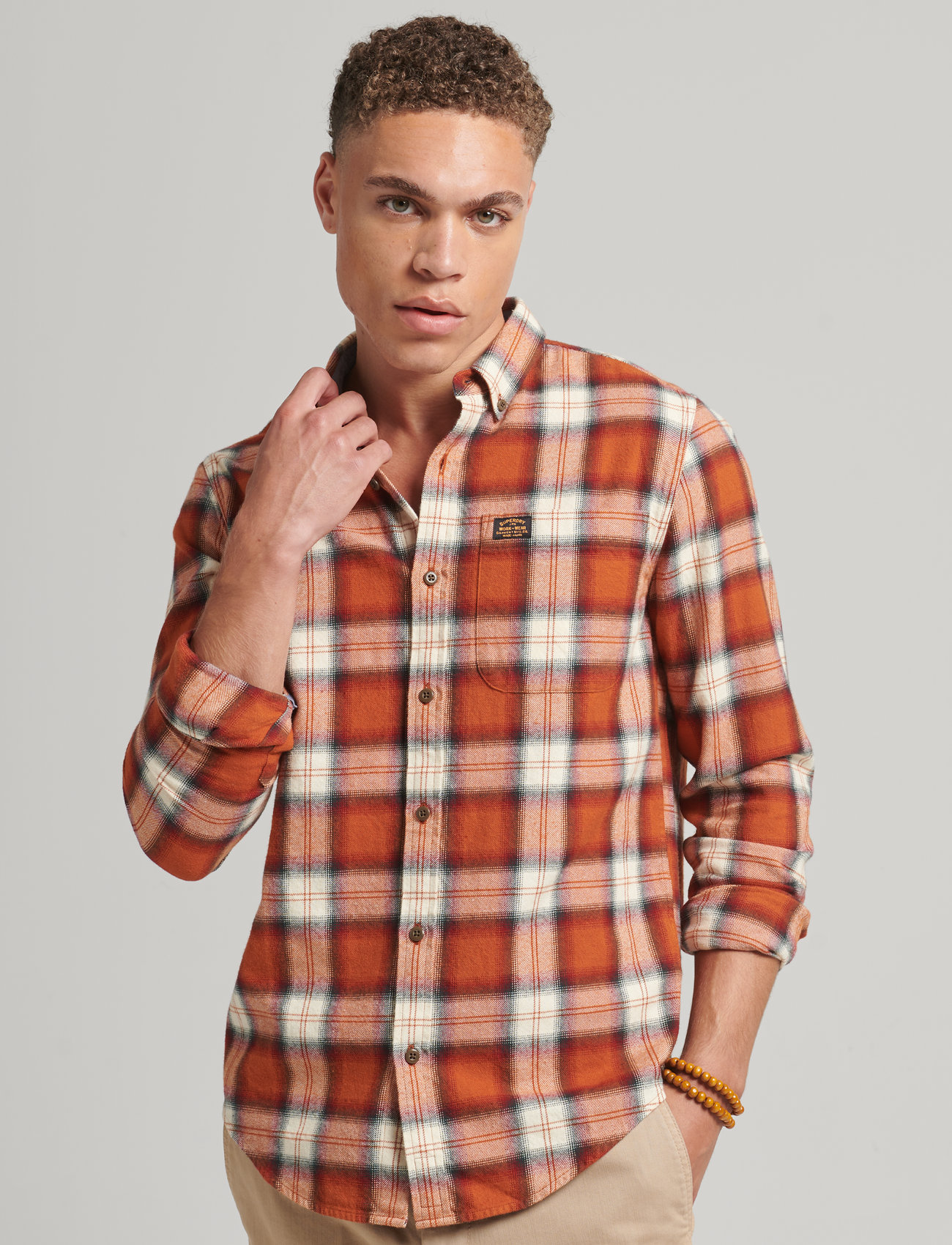 Superdry - VINTAGE LUMBERJACK SHIRT - chemises à carreaux - rodrick check rusty orange - 0