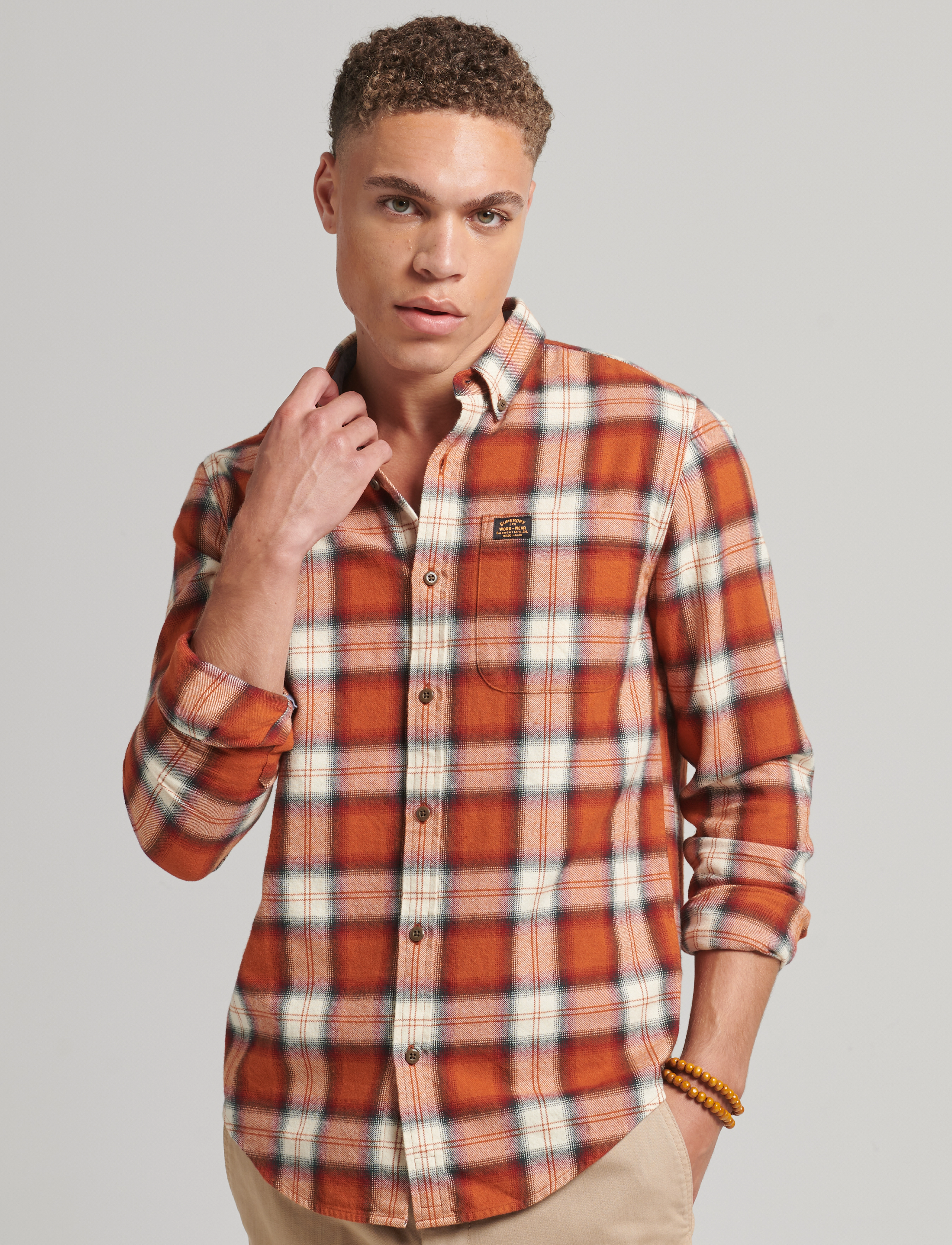 Superdry - VINTAGE LUMBERJACK SHIRT - rodrick check rusty orange - 2