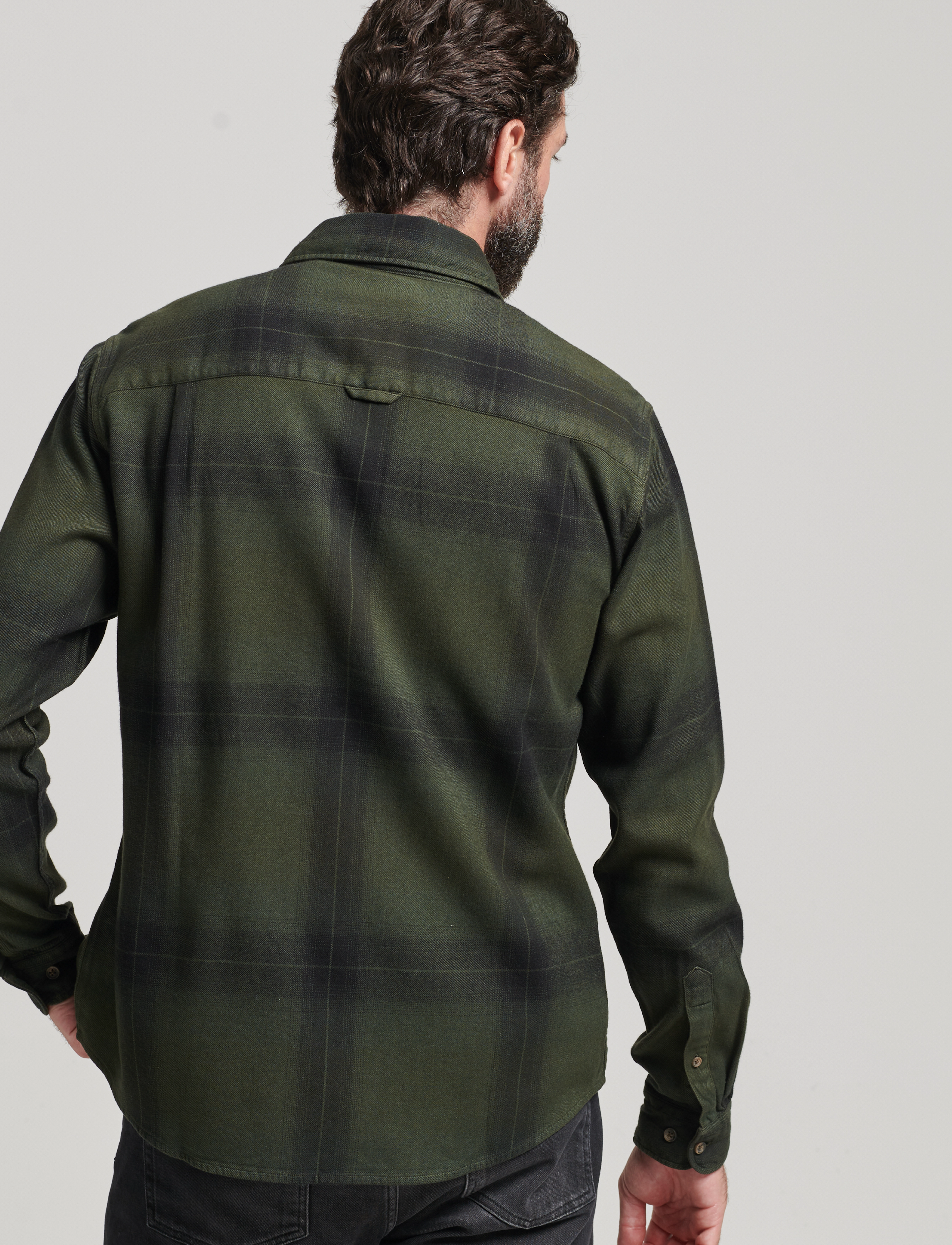 Superdry - VINTAGE CHECK FLANNEL SHIRT - blacksmith ombre olive - 4