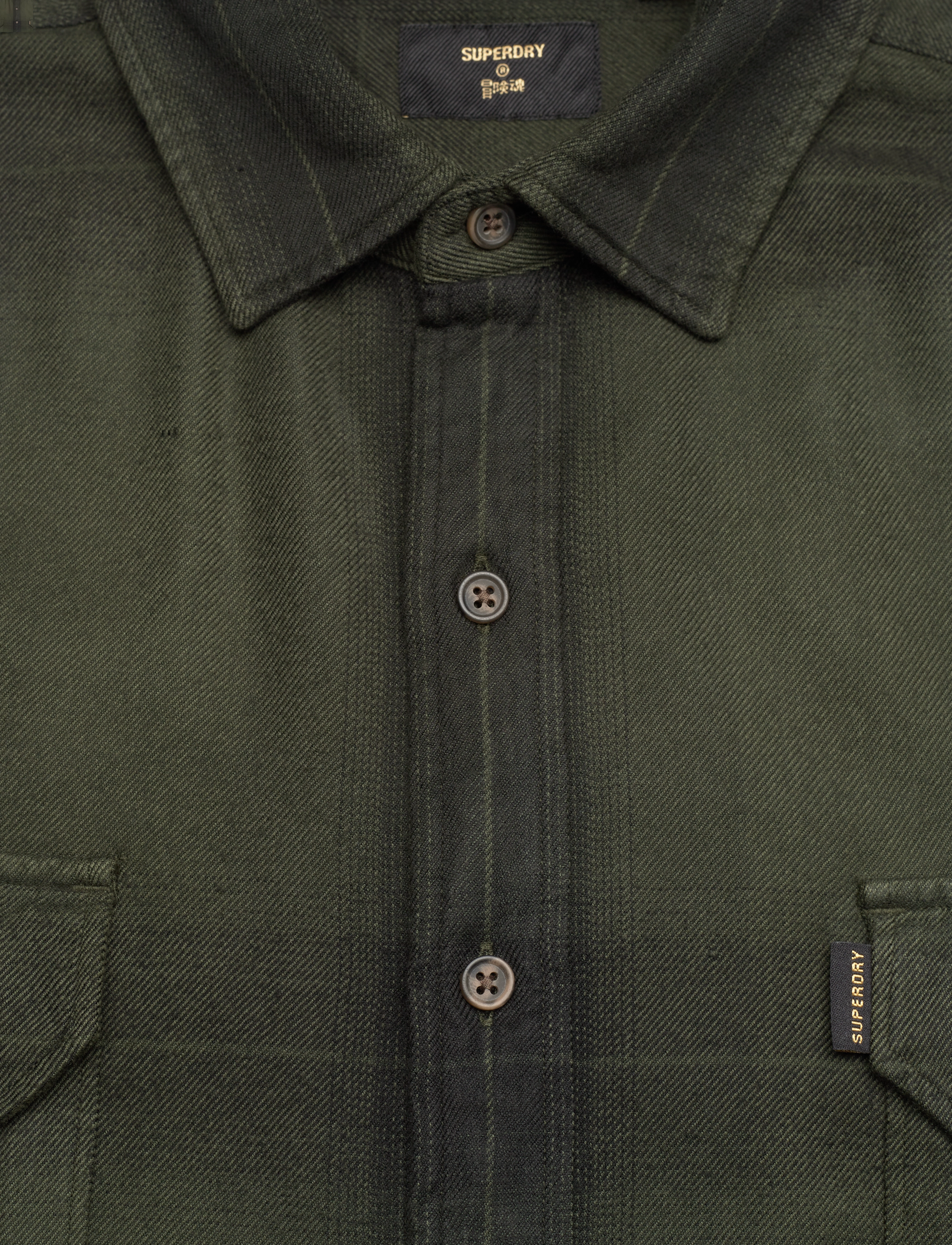 Superdry - VINTAGE CHECK FLANNEL SHIRT - blacksmith ombre olive - 5