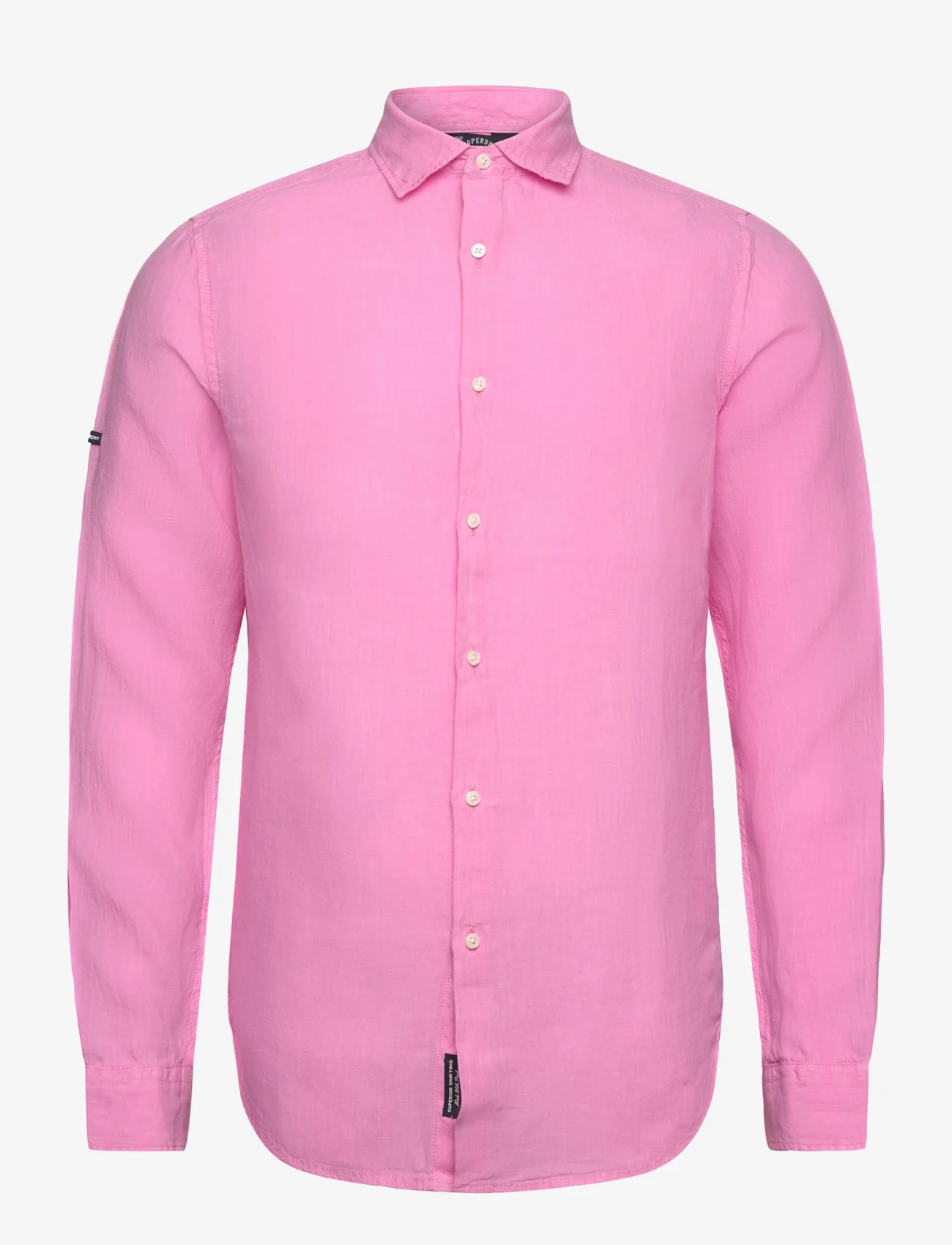 Superdry - STUDIOS CASUAL LINEN L/S SHIRT - linneskjortor - fuchsia pink - 0