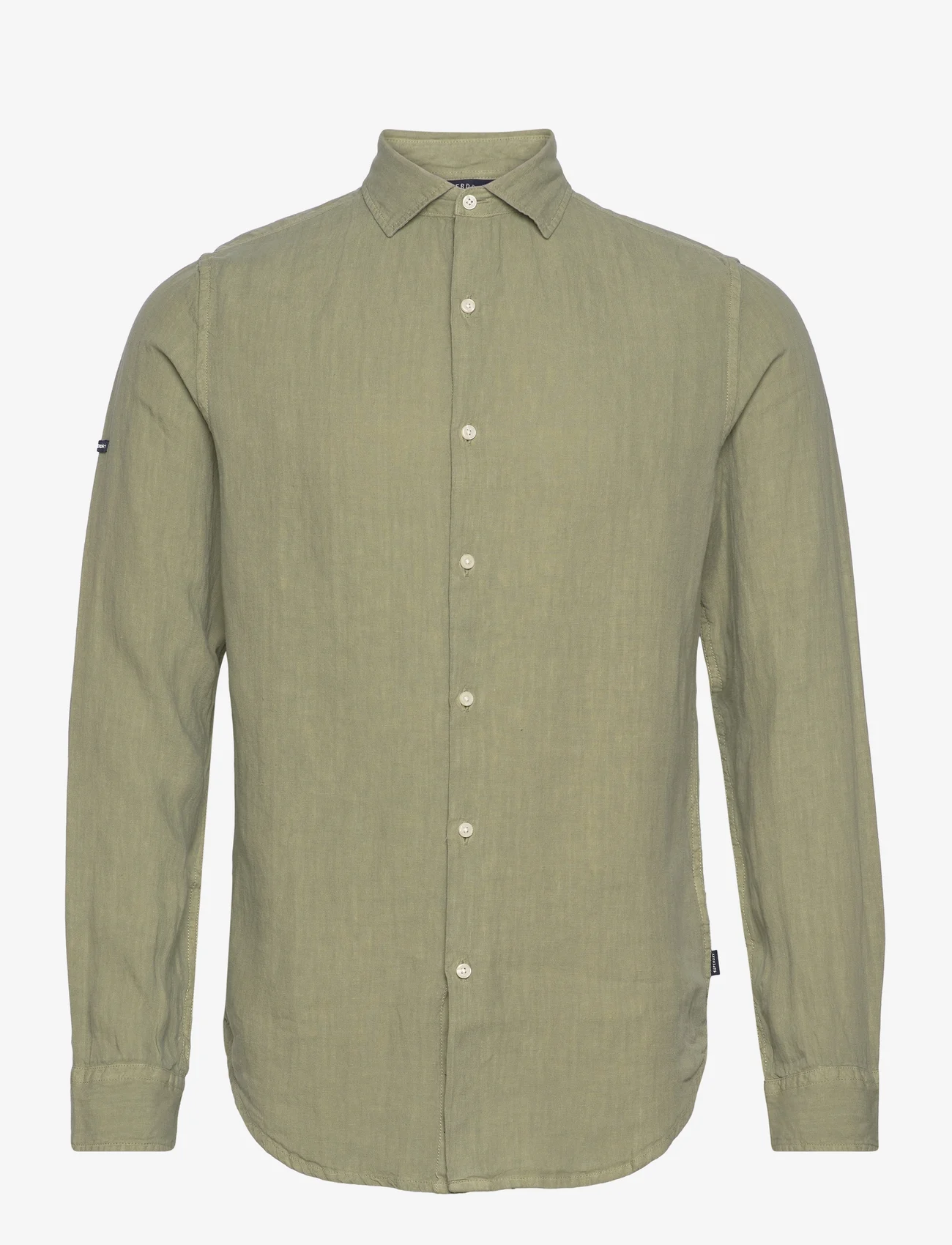 Superdry - STUDIOS CASUAL LINEN L/S SHIRT - linen shirts - greenstone - 0
