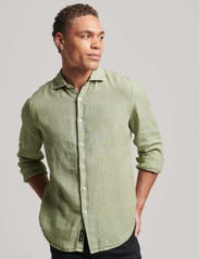 Superdry - STUDIOS CASUAL LINEN L/S SHIRT - linen shirts - greenstone - 2