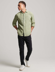 Superdry - STUDIOS CASUAL LINEN L/S SHIRT - linen shirts - greenstone - 4