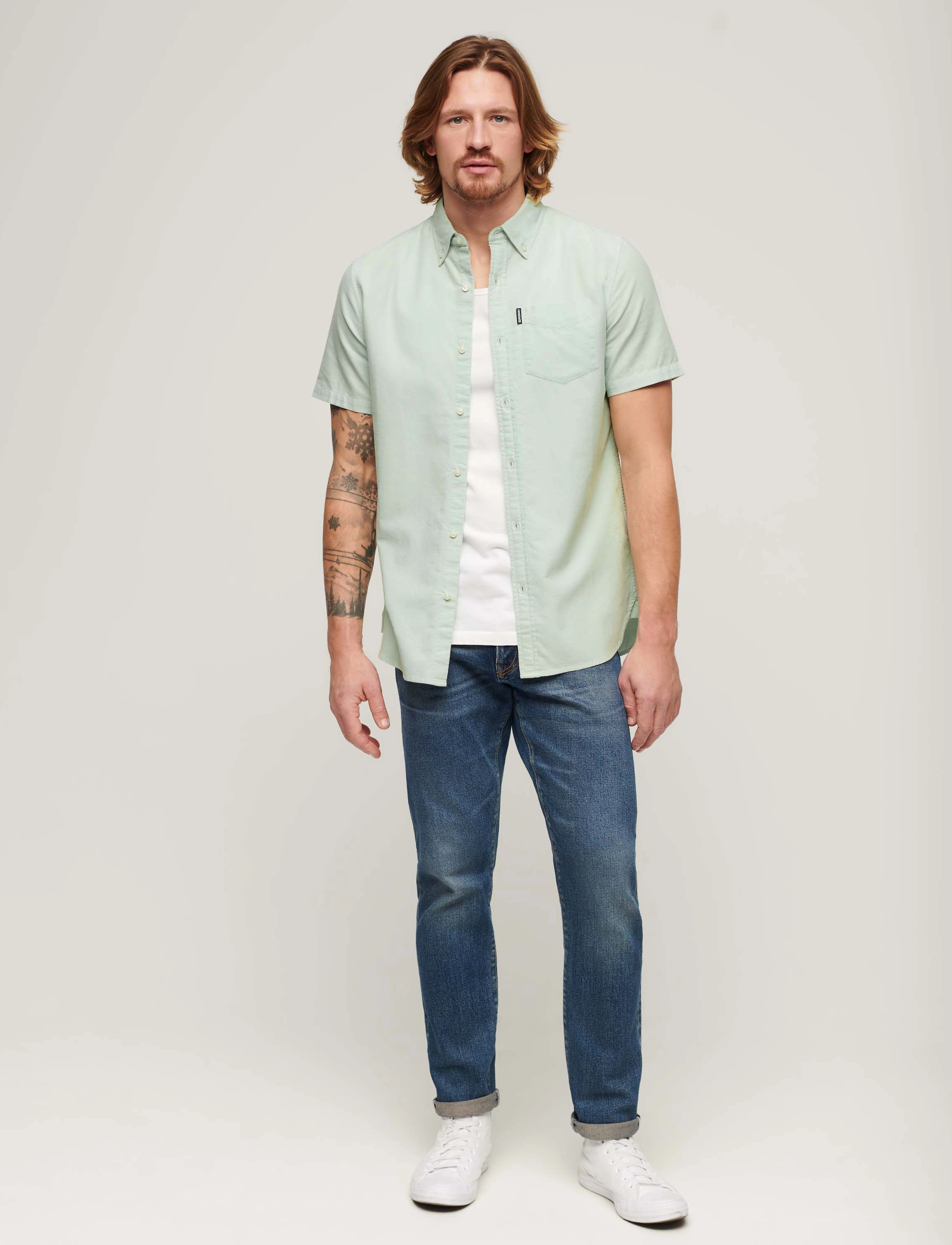 Superdry - VINTAGE OXFORD S/S SHIRT - oxford-hemden - light green - 3