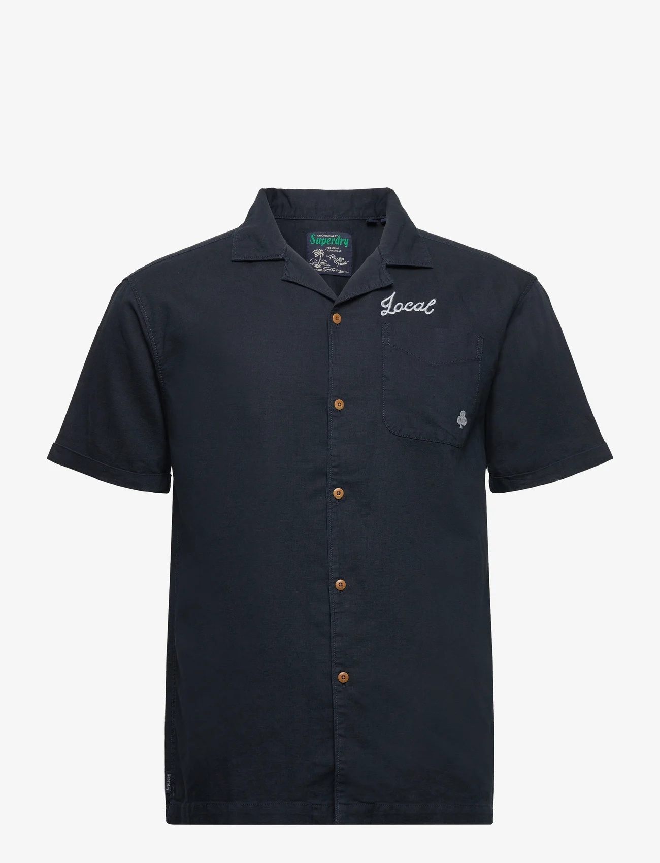 Superdry - VINTAGE RESORT S/S SHIRT - linen shirts - eclipse navy - 0