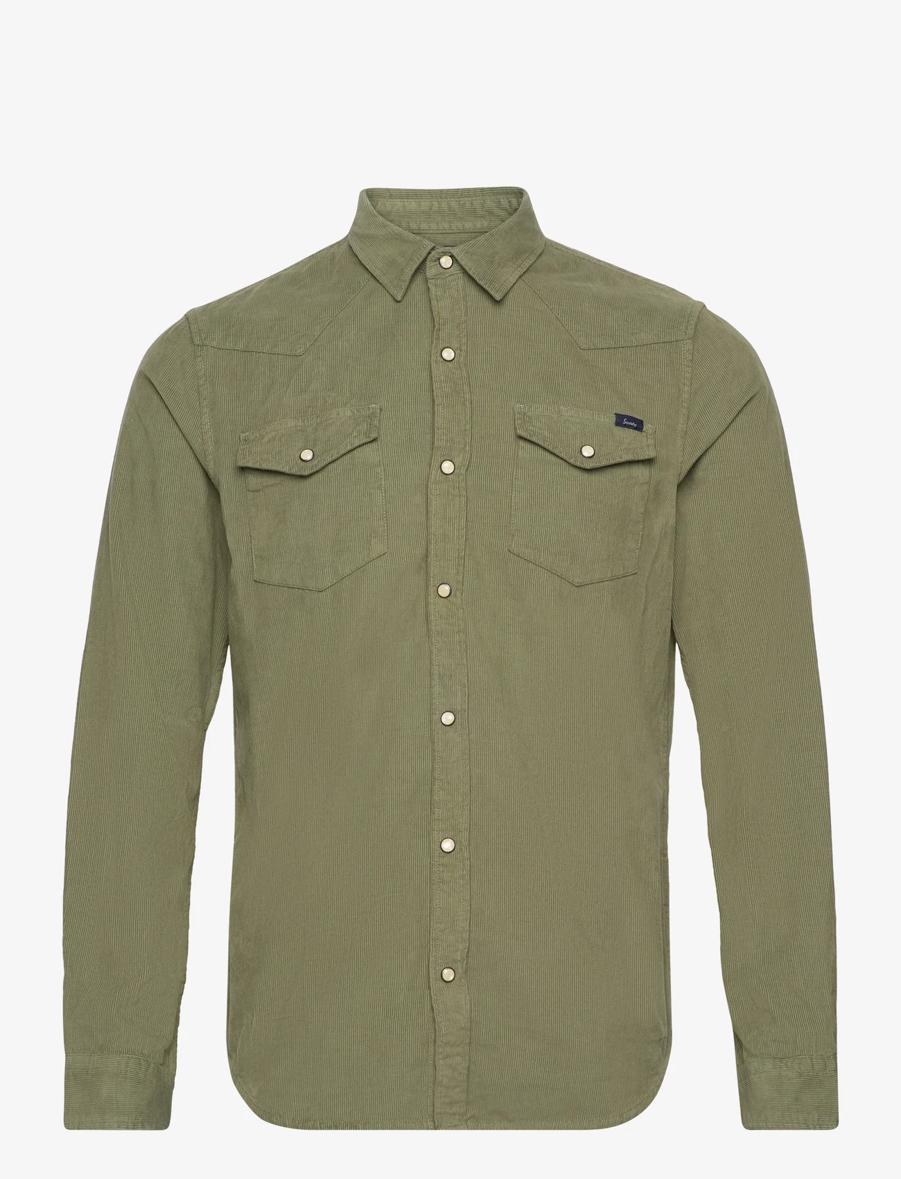 Superdry - VINTAGE CORD WESTERN SHIRT - casual skjortor - olive khaki - 0