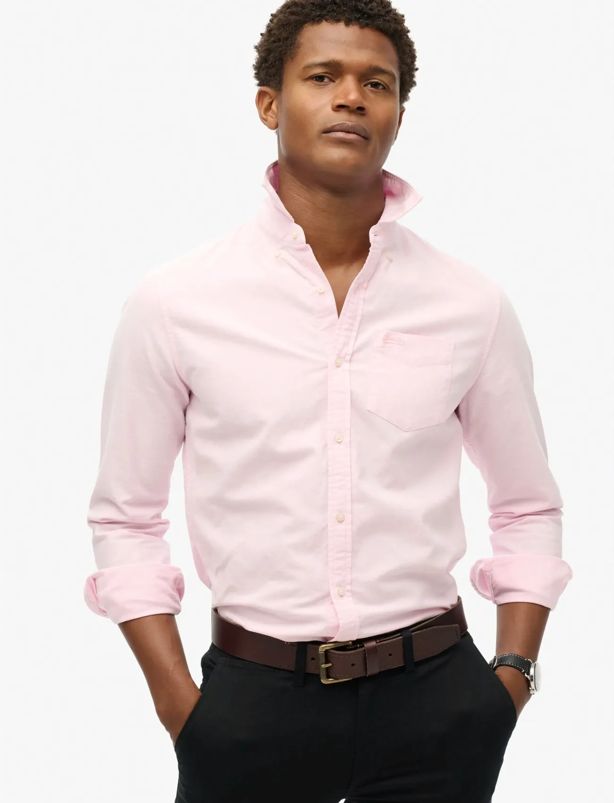 Superdry COTTON L/S OXFORD SHIRT - Särgid - CITY PINK / pink/rose