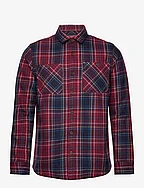 MERCHANT QUILTED OVERSHIRT - RHUBARB RED CHECK
