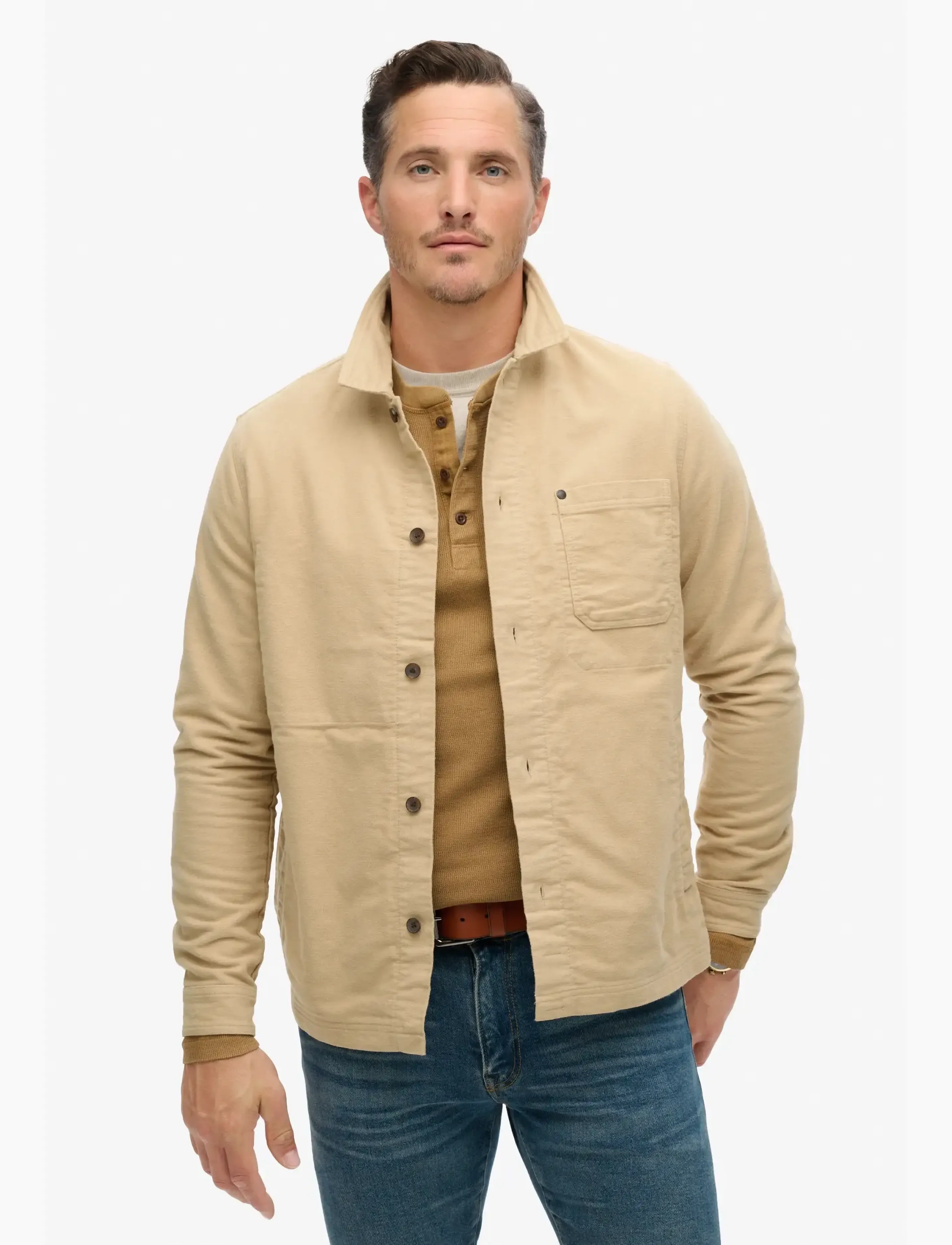 Superdry - MERCHANT MOLESKIN OVERSHIRT - herbstjacken - canyon beige - 0