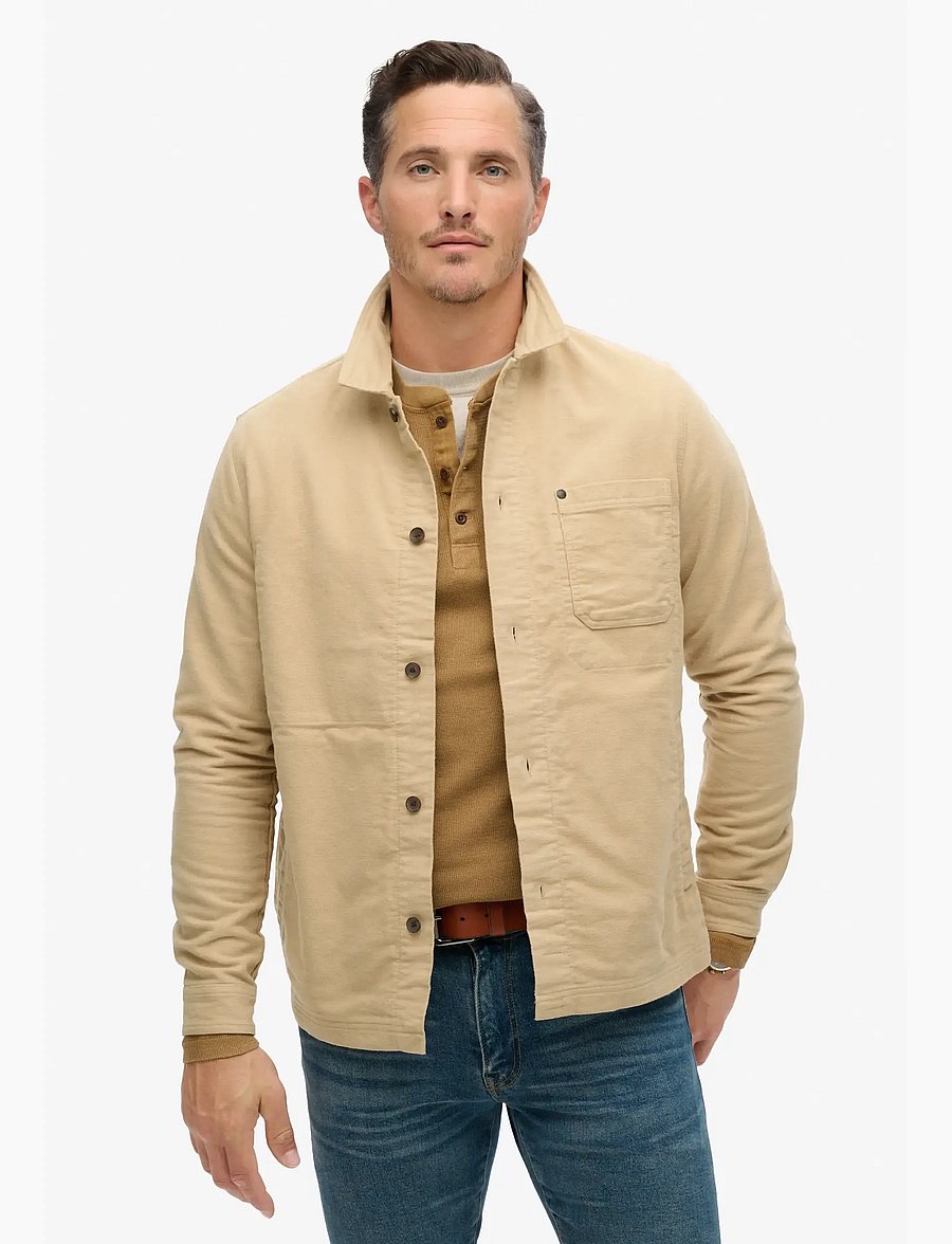 Superdry - MERCHANT MOLESKIN OVERSHIRT - herbstjacken - canyon beige - 0