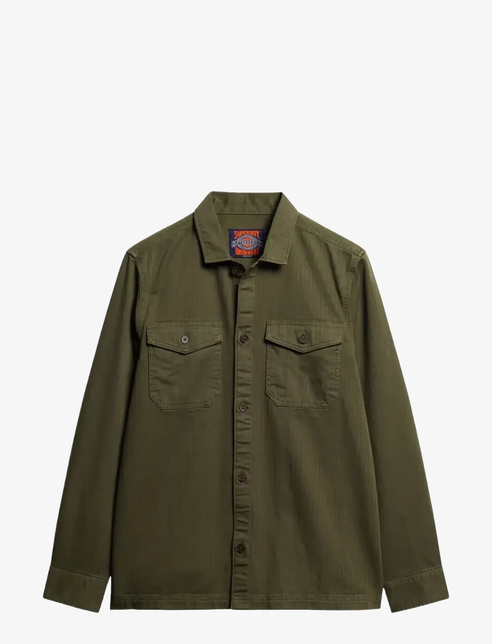 Superdry - MERCHANT HERRINGBONE OVERSHIRT - collections - olive khaki - 1