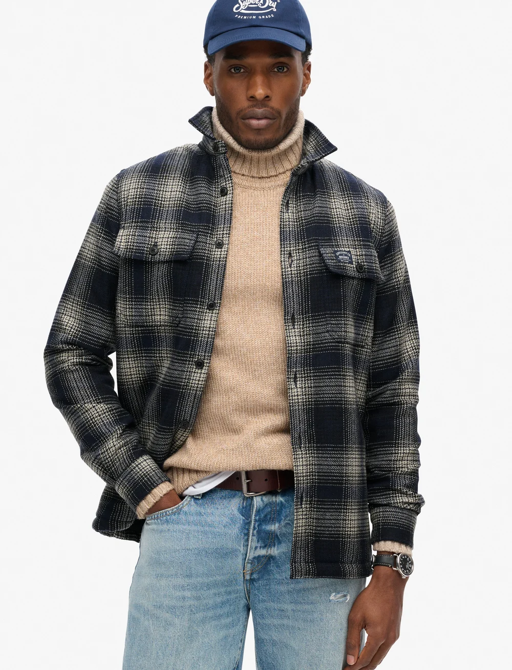 Superdry - WOOL MILLER OVERSHIRT - kollektionen - over ombre navy - 0