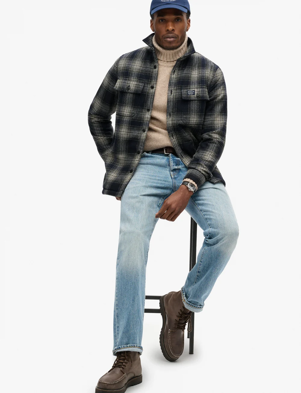 Superdry - WOOL MILLER OVERSHIRT - kollektionen - over ombre navy - 4