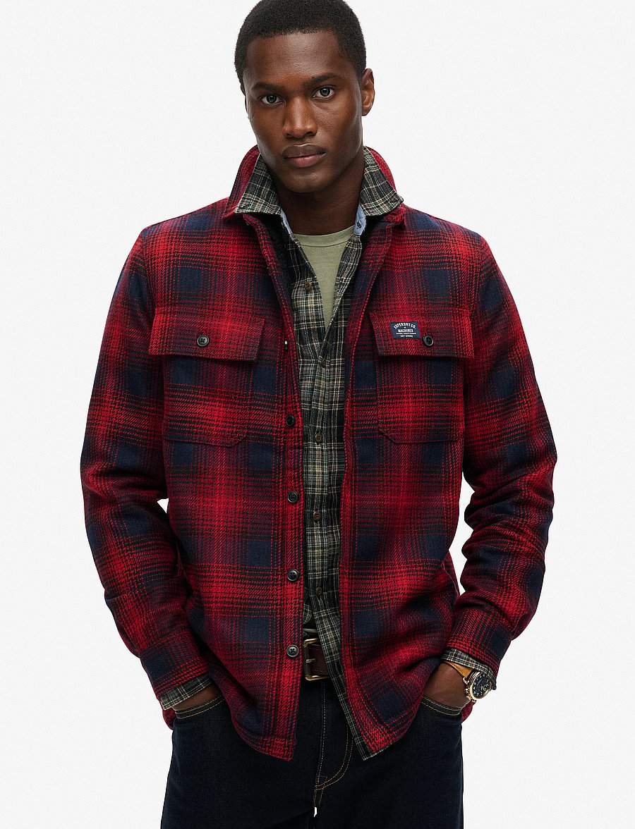 Superdry - WOOL MILLER OVERSHIRT - over ombre red - 0