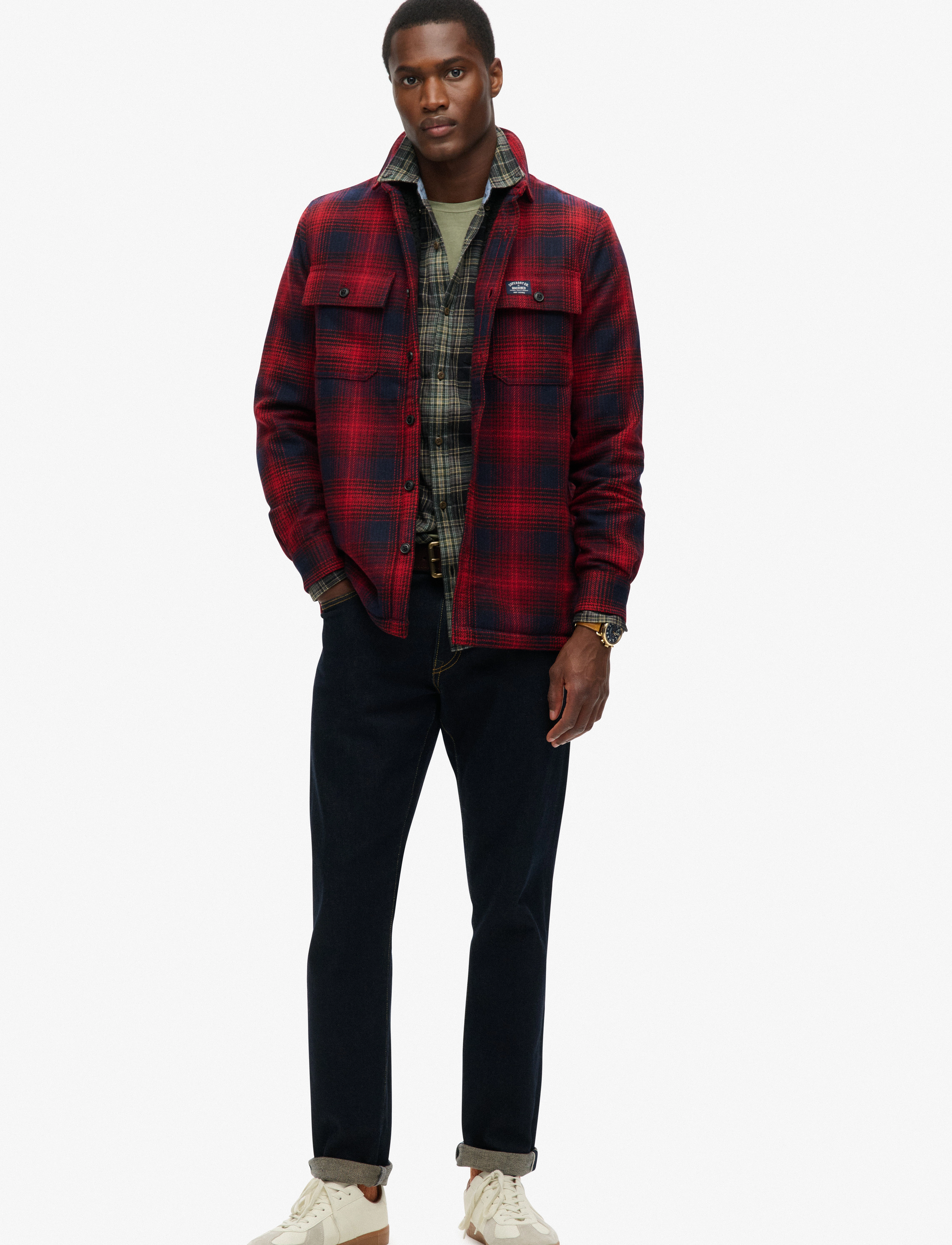 Superdry - WOOL MILLER OVERSHIRT - over ombre red - 3
