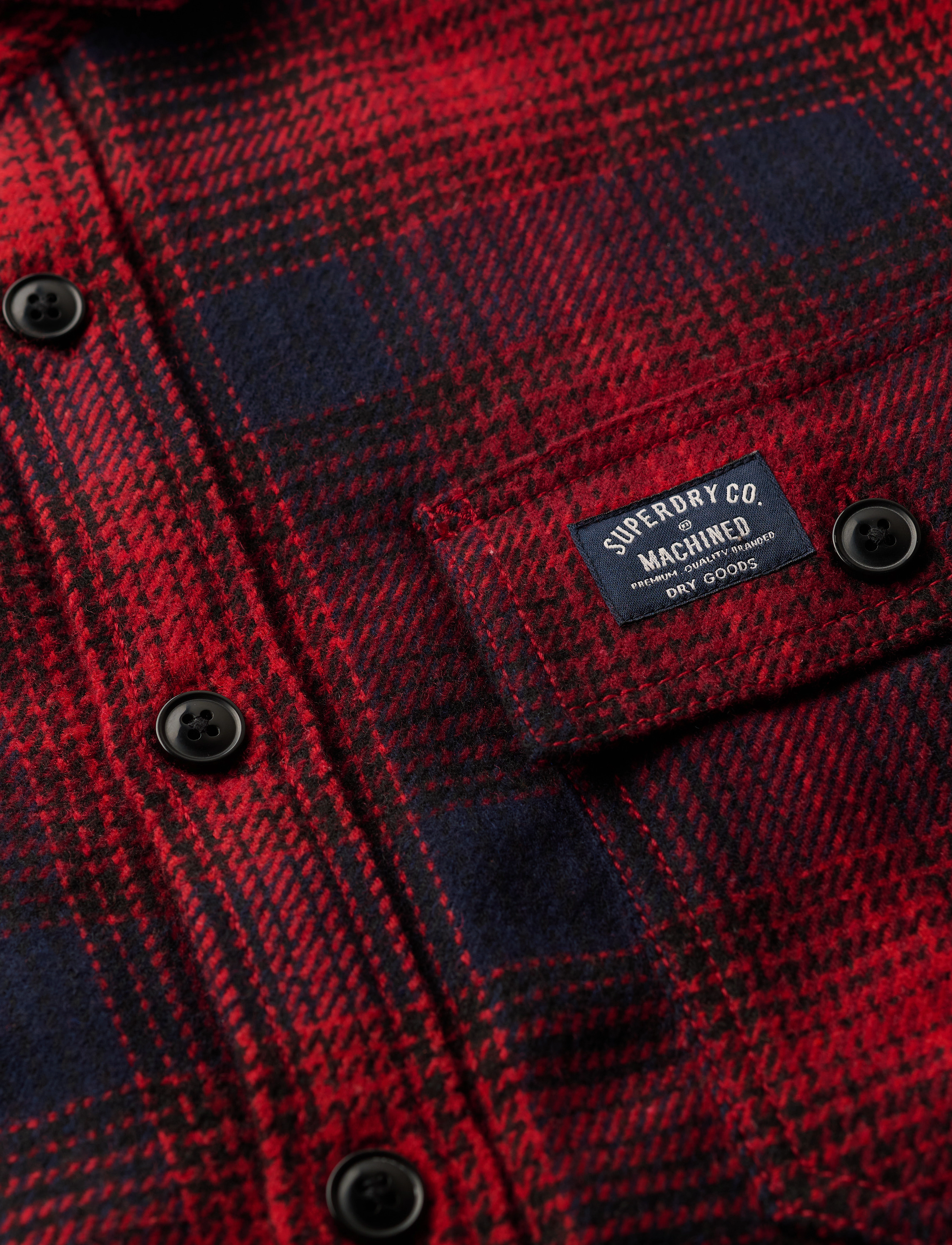 Superdry - WOOL MILLER OVERSHIRT - over ombre red - 4