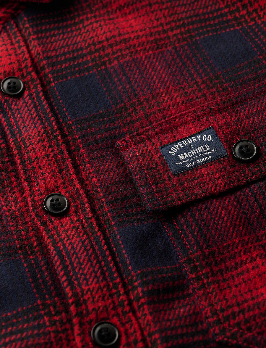 Superdry - WOOL MILLER OVERSHIRT - over ombre red - 4