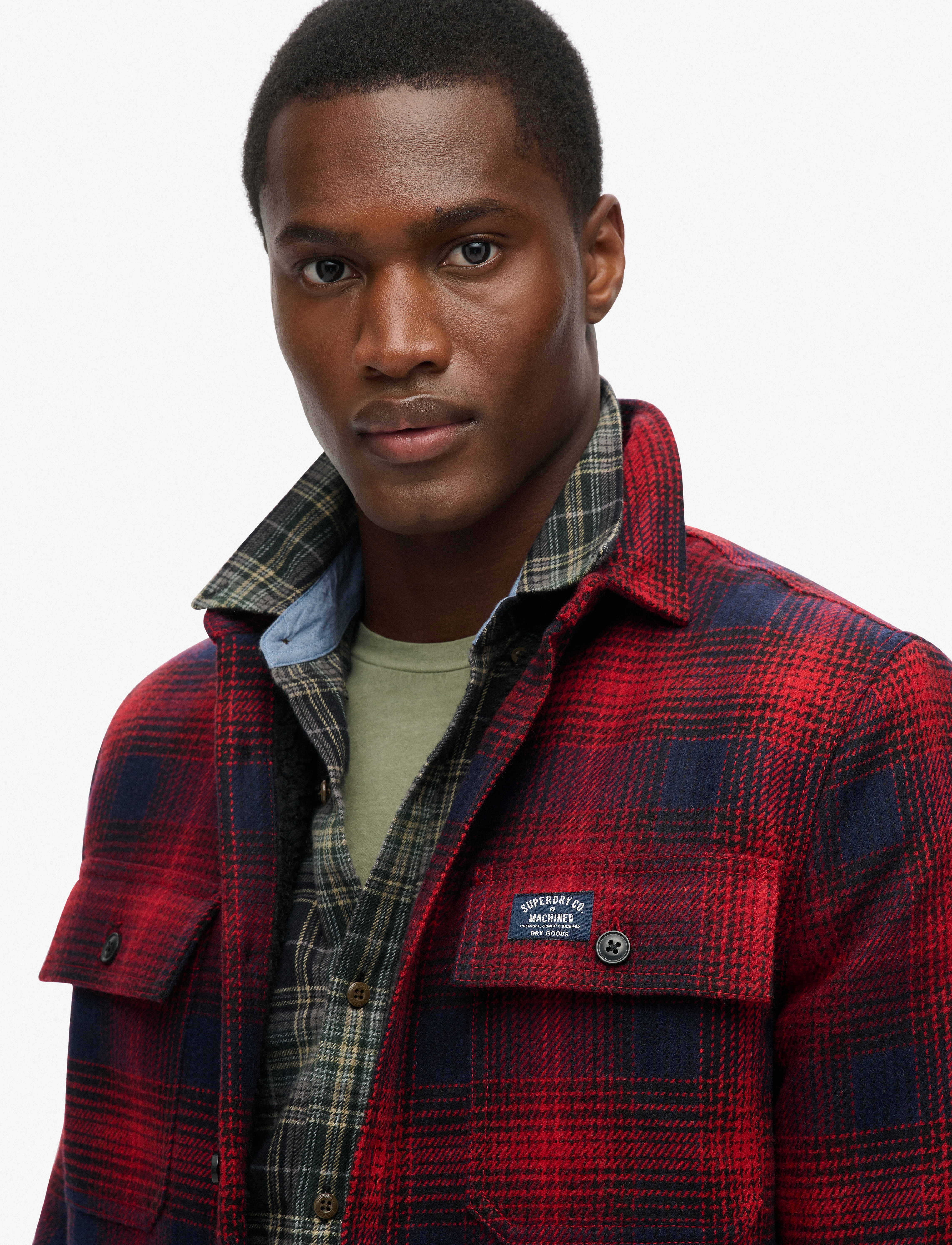 Superdry - WOOL MILLER OVERSHIRT - over ombre red - 5