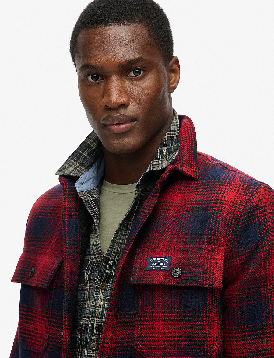 Superdry - WOOL MILLER OVERSHIRT - over ombre red - 5