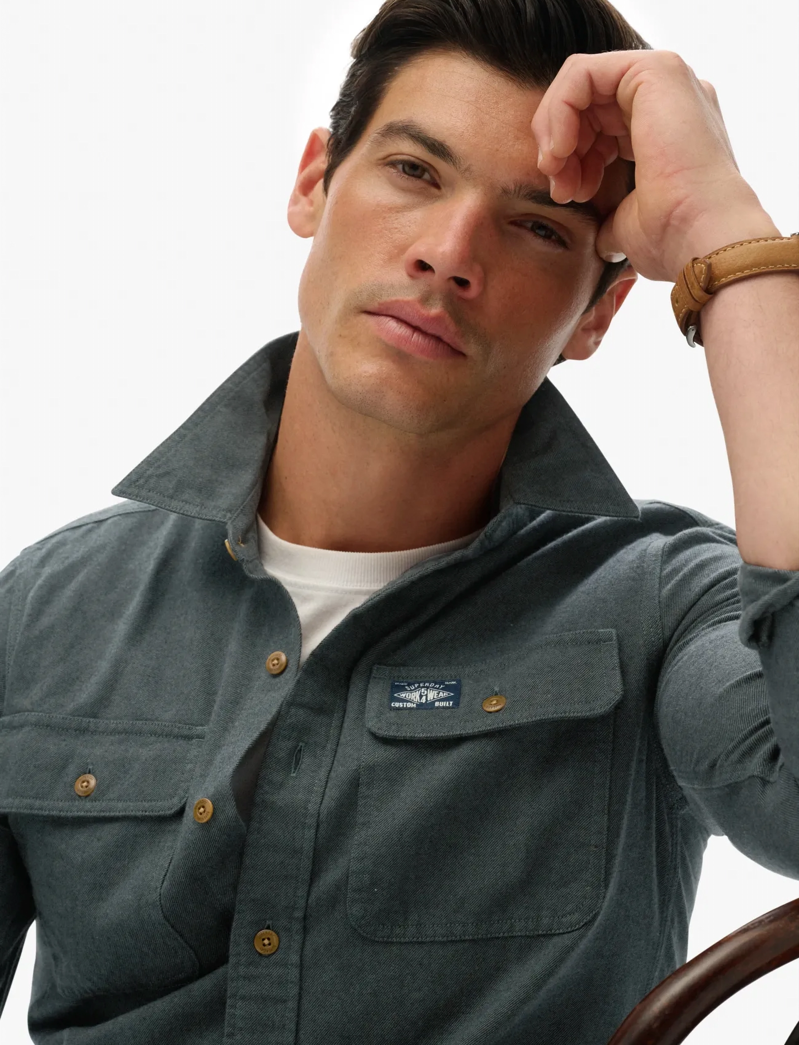 Superdry - FLANNEL WORKWEAR SHIRT - flanellskjortor - balsam green - 5