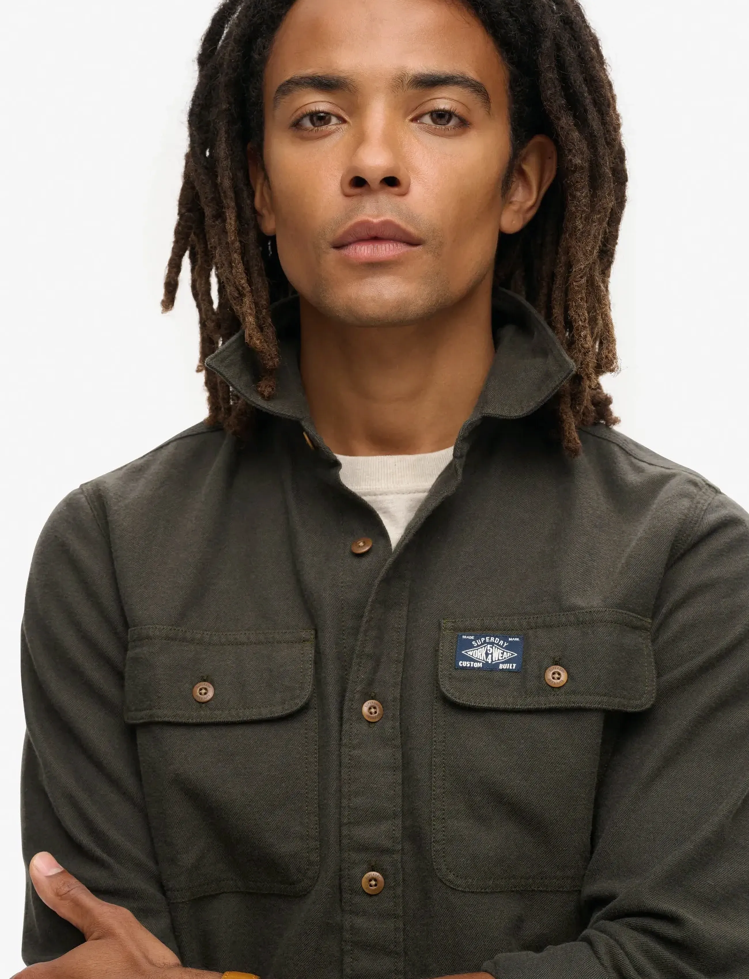 Superdry - FLANNEL WORKWEAR SHIRT - flanellskjortor - chive green - 3