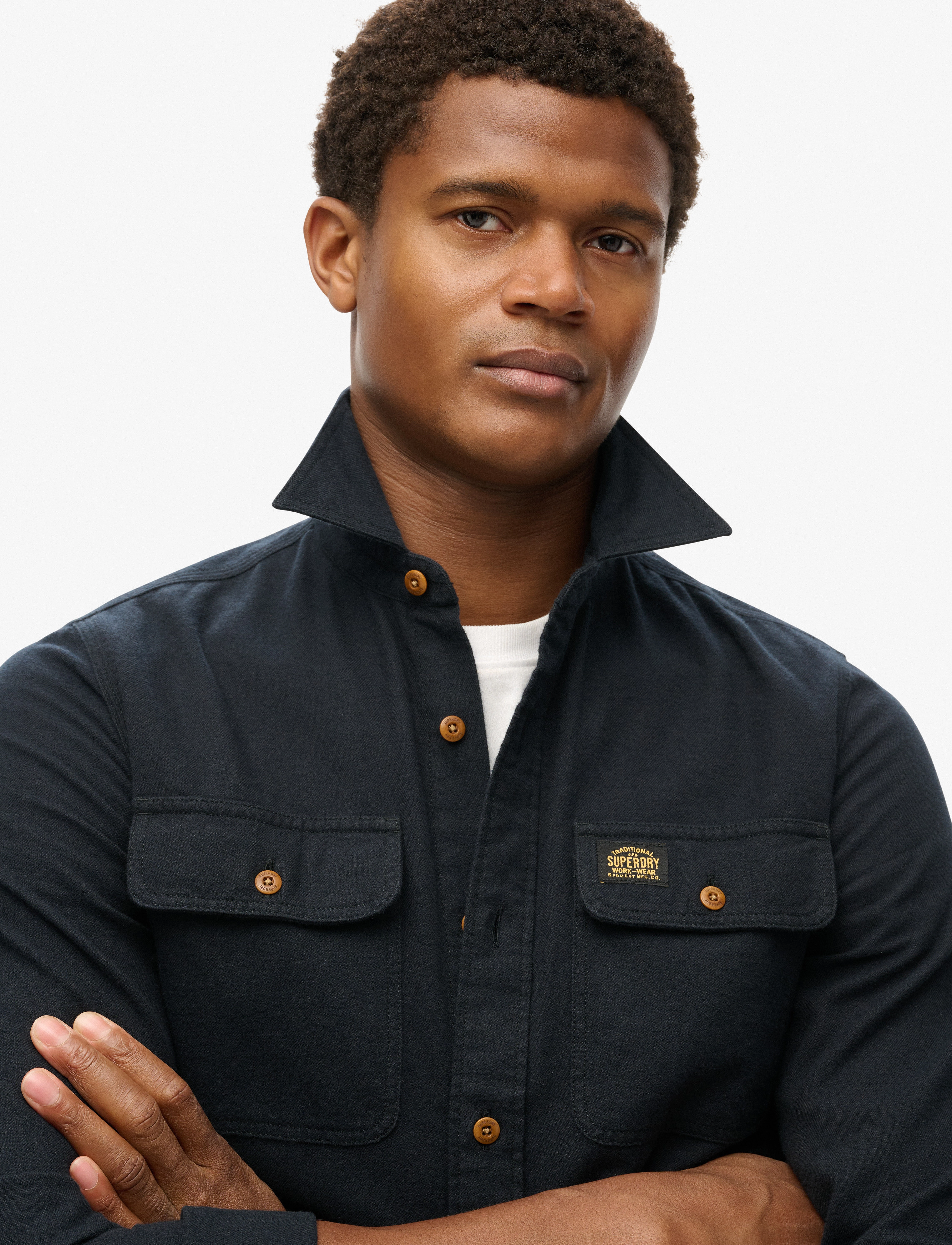Superdry - FLANNEL WORKWEAR SHIRT - flanellskjortor - jet black - 3