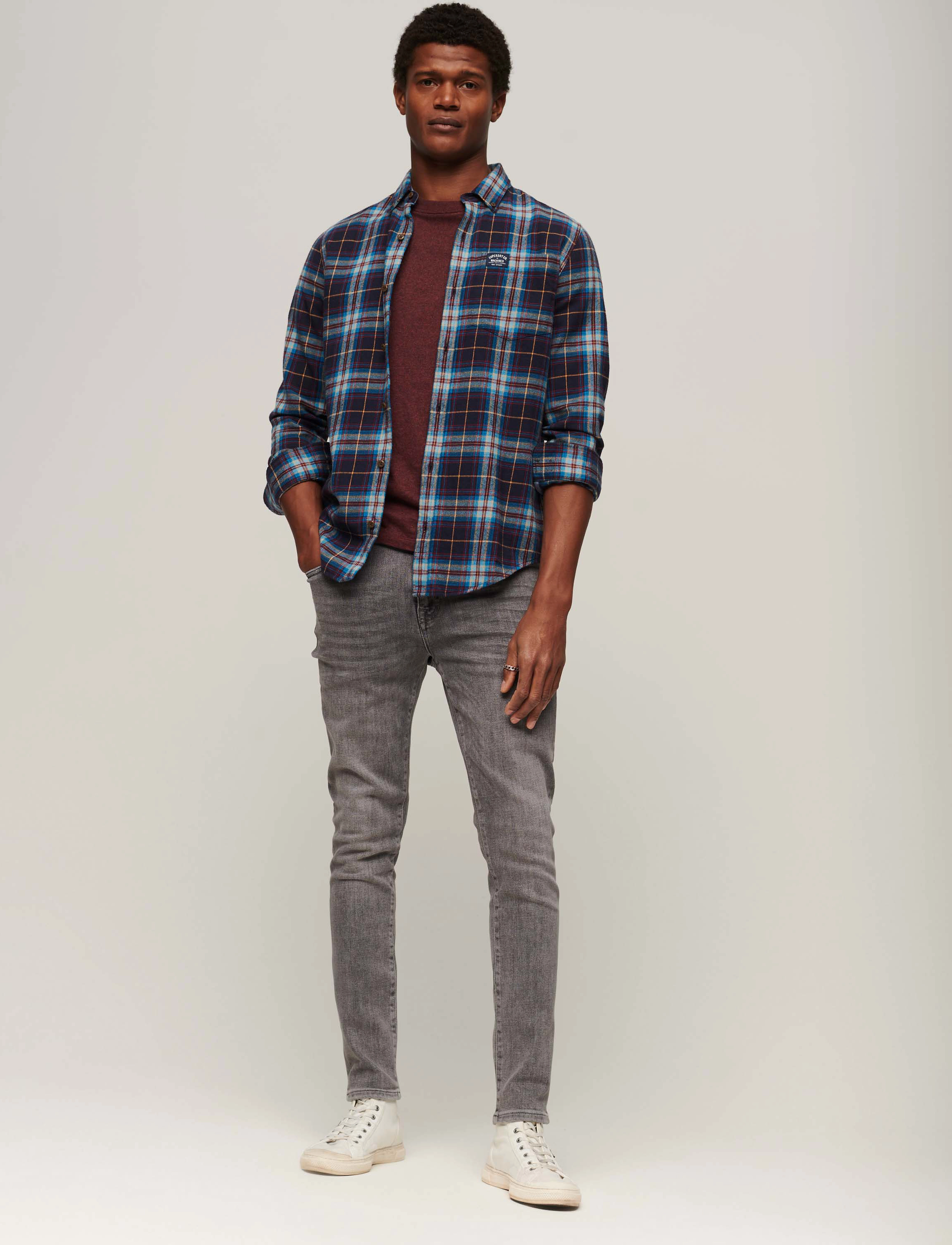 Superdry - L/S COTTON LUMBERJACK SHIRT - drayton check navy 2 - 3