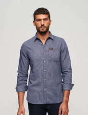 Superdry - COTTON WORKWEAR LS SHIRT - basic skjorter - indigo dobby stripe - 2