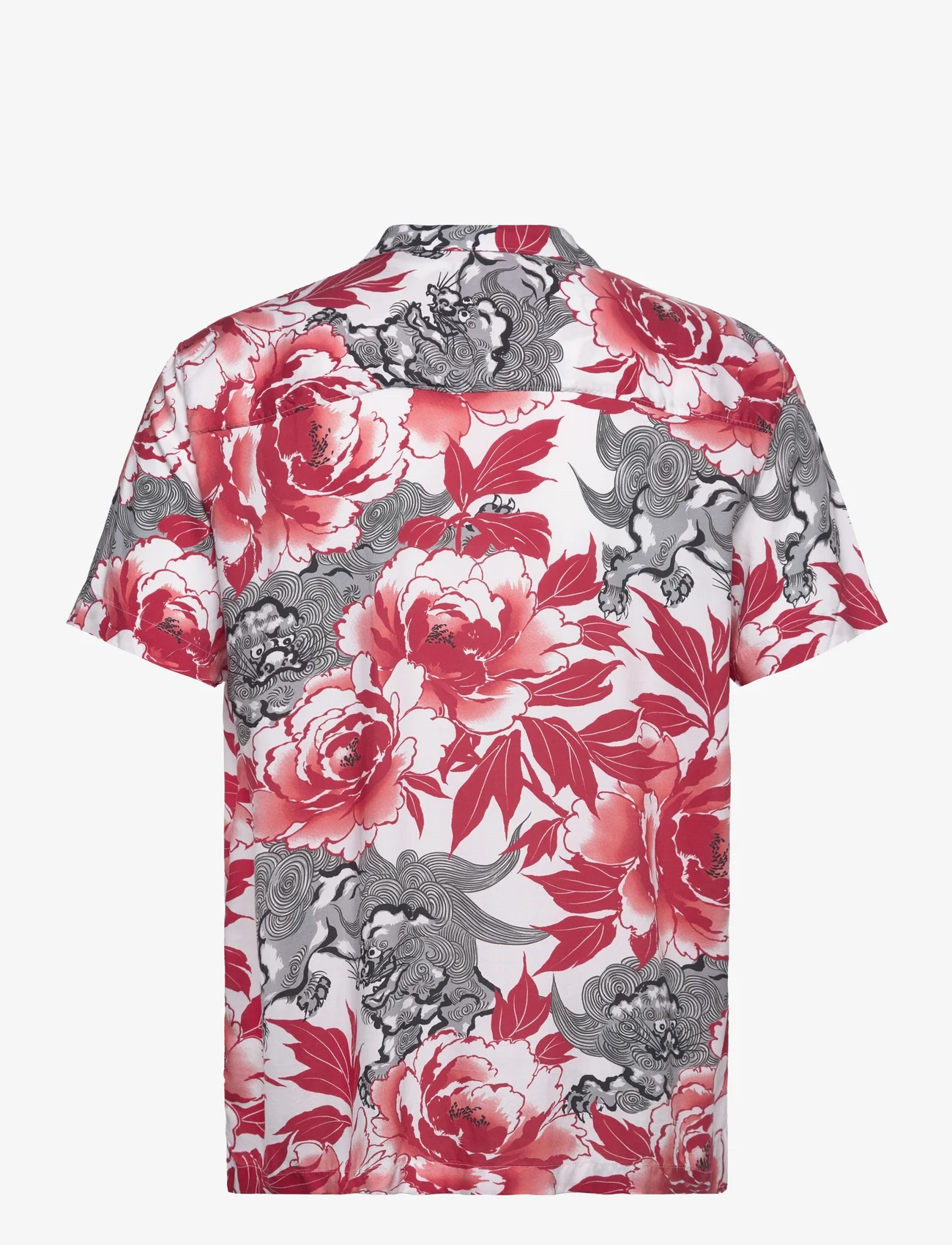 Superdry - HAWAIIAN RESORT SHIRT - kortärmade t-shirts - karashishi red - 1