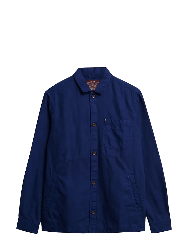 Superdry - MERCHANT LINEN BLEND OVERSHIRT - collecties - supermarine navy - 1