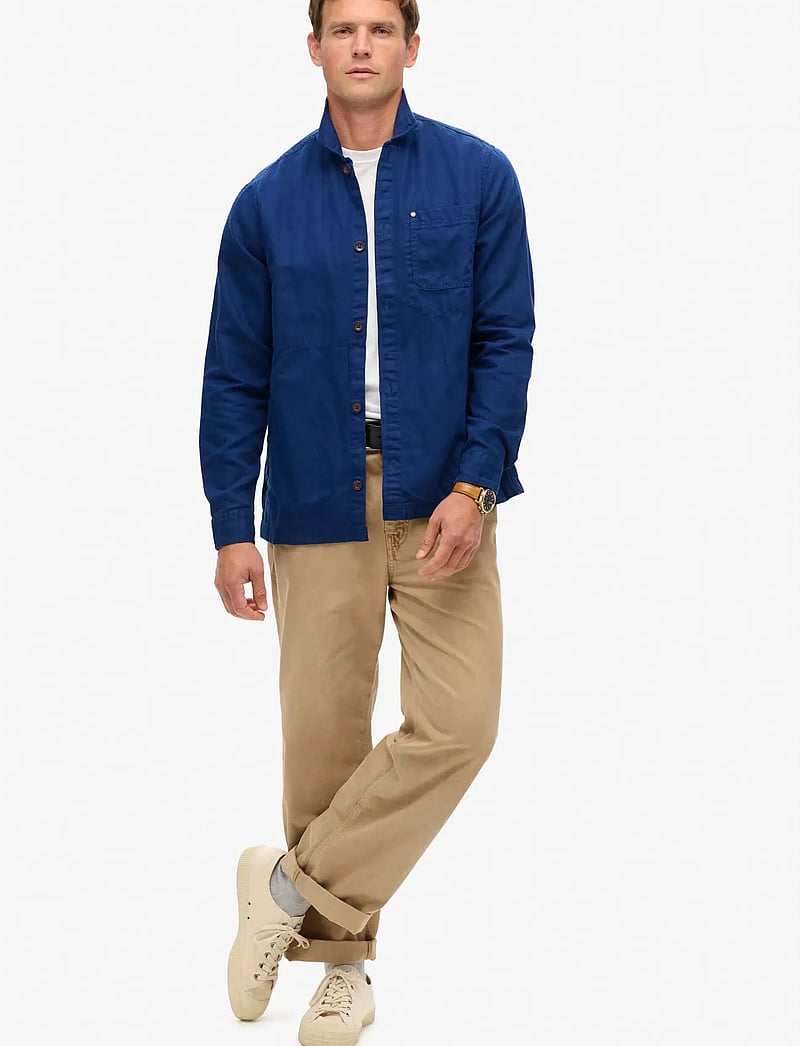 Superdry - MERCHANT LINEN BLEND OVERSHIRT - collecties - supermarine navy - 2