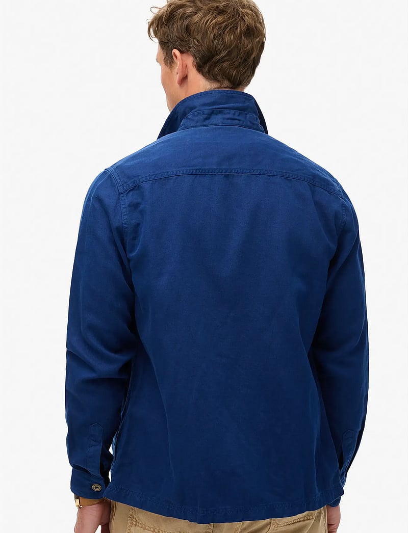 Superdry - MERCHANT LINEN BLEND OVERSHIRT - collecties - supermarine navy - 4