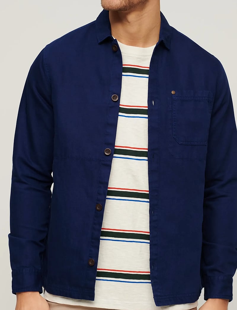Superdry - MERCHANT LINEN BLEND OVERSHIRT - collecties - supermarine navy - 5