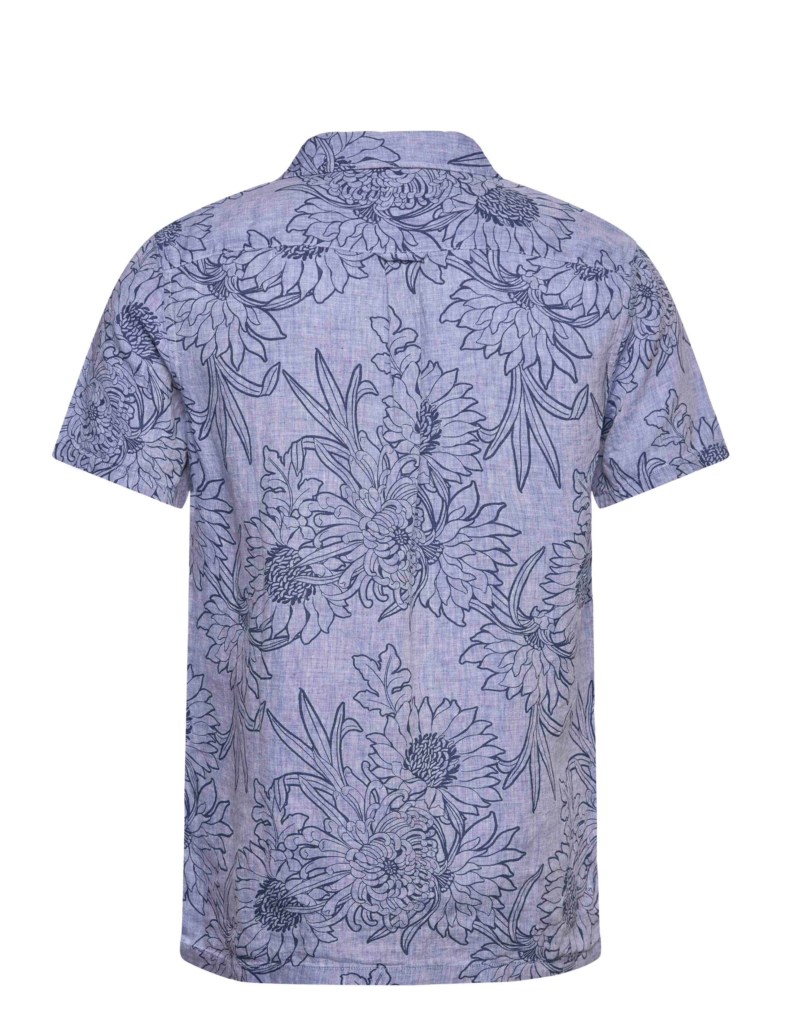 Superdry - OPEN COLLAR PRINT LINEN SHIRT - chrysanth optic outline print - 2