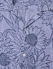 Superdry - OPEN COLLAR PRINT LINEN SHIRT - linnen overhemden - chrysanth optic outline print - 5