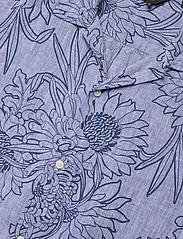 Superdry - OPEN COLLAR PRINT LINEN SHIRT - linen shirts - chrysanth optic outline print - 6