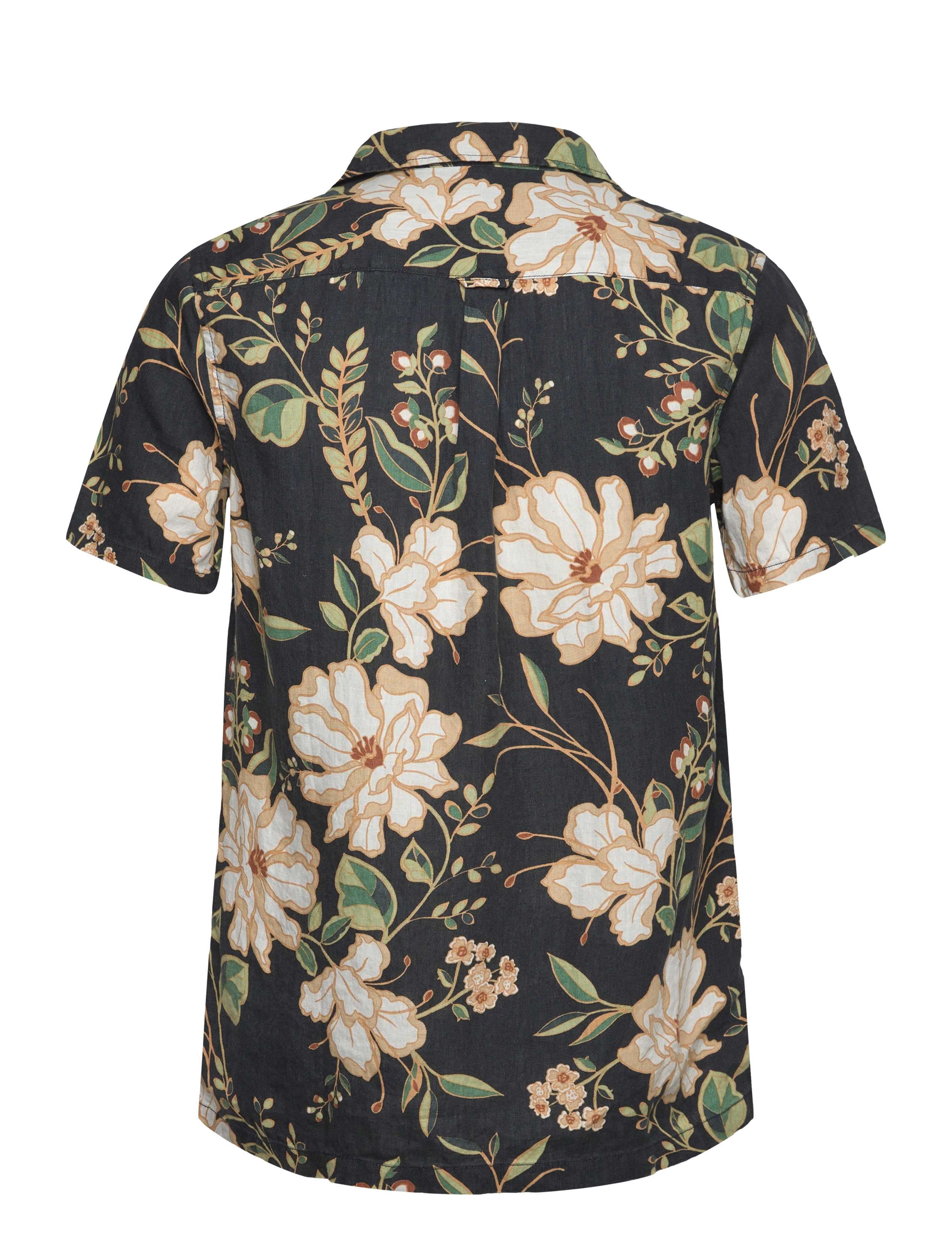 Superdry - OPEN COLLAR PRINT LINEN SHIRT - madeline navy print - 2