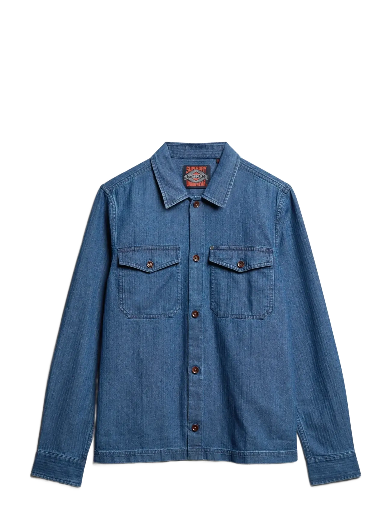 Superdry - MERCHANT INDIGO OVERSHIRT - ofodrade jeansjackor - indigo herringbone - 1