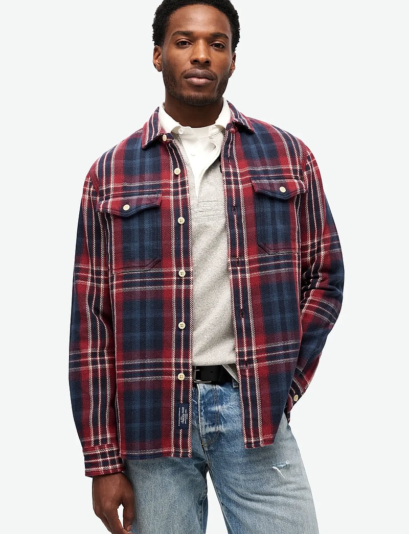 Superdry - MERCHANT HEAVY CHECKED SHIRT - checkered shirts - merchant check navy - 0