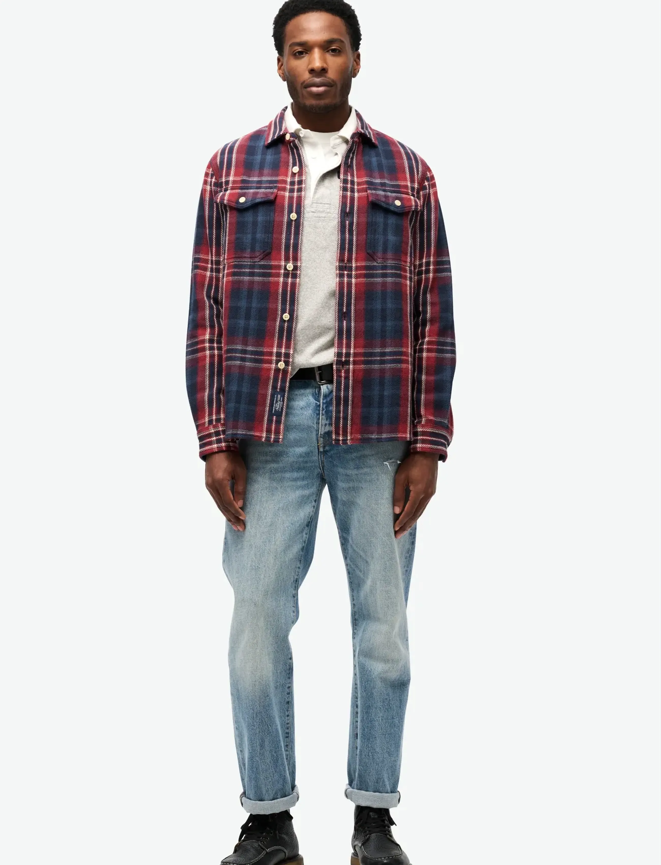 Superdry - MERCHANT HEAVY CHECKED SHIRT - rutede skjorter - merchant check navy - 5