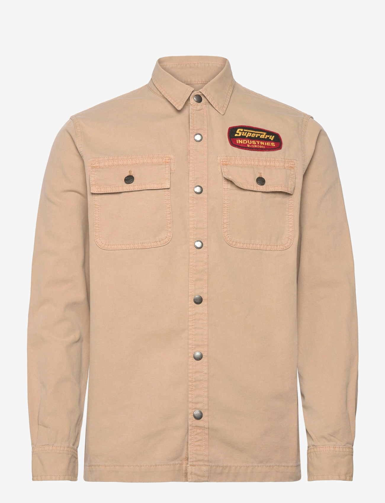 Superdry - PATCHED CANVAS OVERSHIRT - mænd - shaker beige - 1