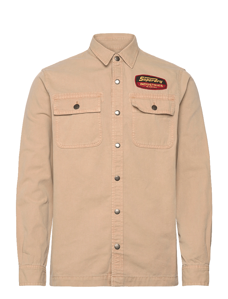 Superdry - PATCHED CANVAS OVERSHIRT - kollektioner - shaker beige - 1