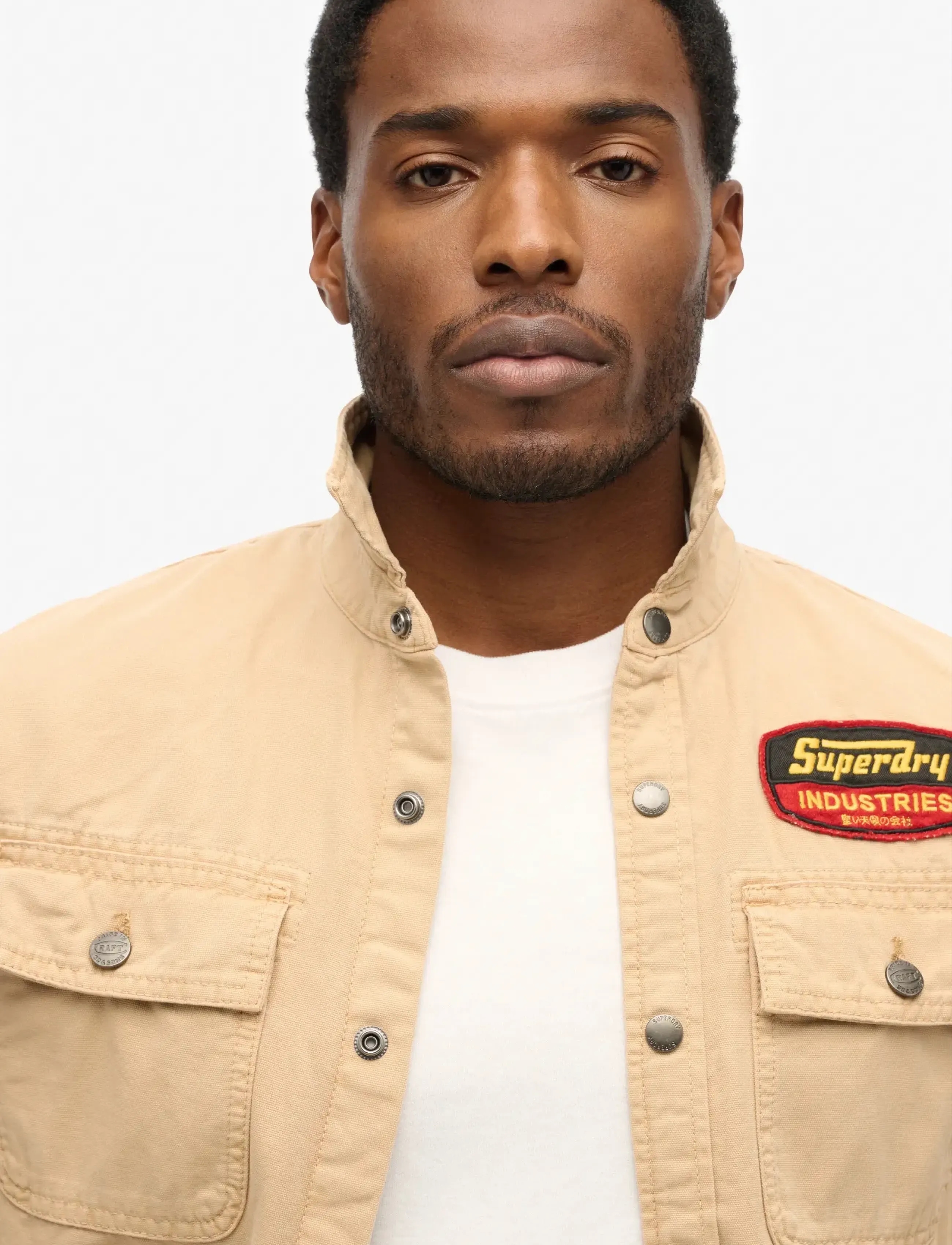 Superdry - PATCHED CANVAS OVERSHIRT - men - shaker beige - 3