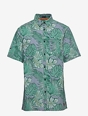 Superdry - SEATTLE SKATE SHIRT - kortærmede skjorter - tropical leaf indigo - 0