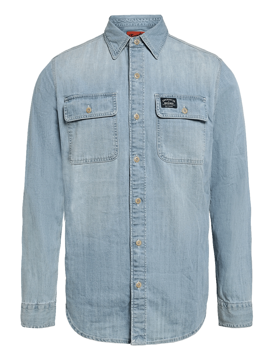 Superdry - EMBROIDERED WORKWEAR SHIRT - jeanshemden - heavy wash - 0